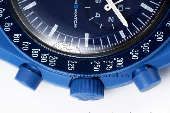 0211 ZipUp Speedmaster Misson To Neptune 1:1 Best Edition Blue Dial On Nylon Strap Quartz 7854
